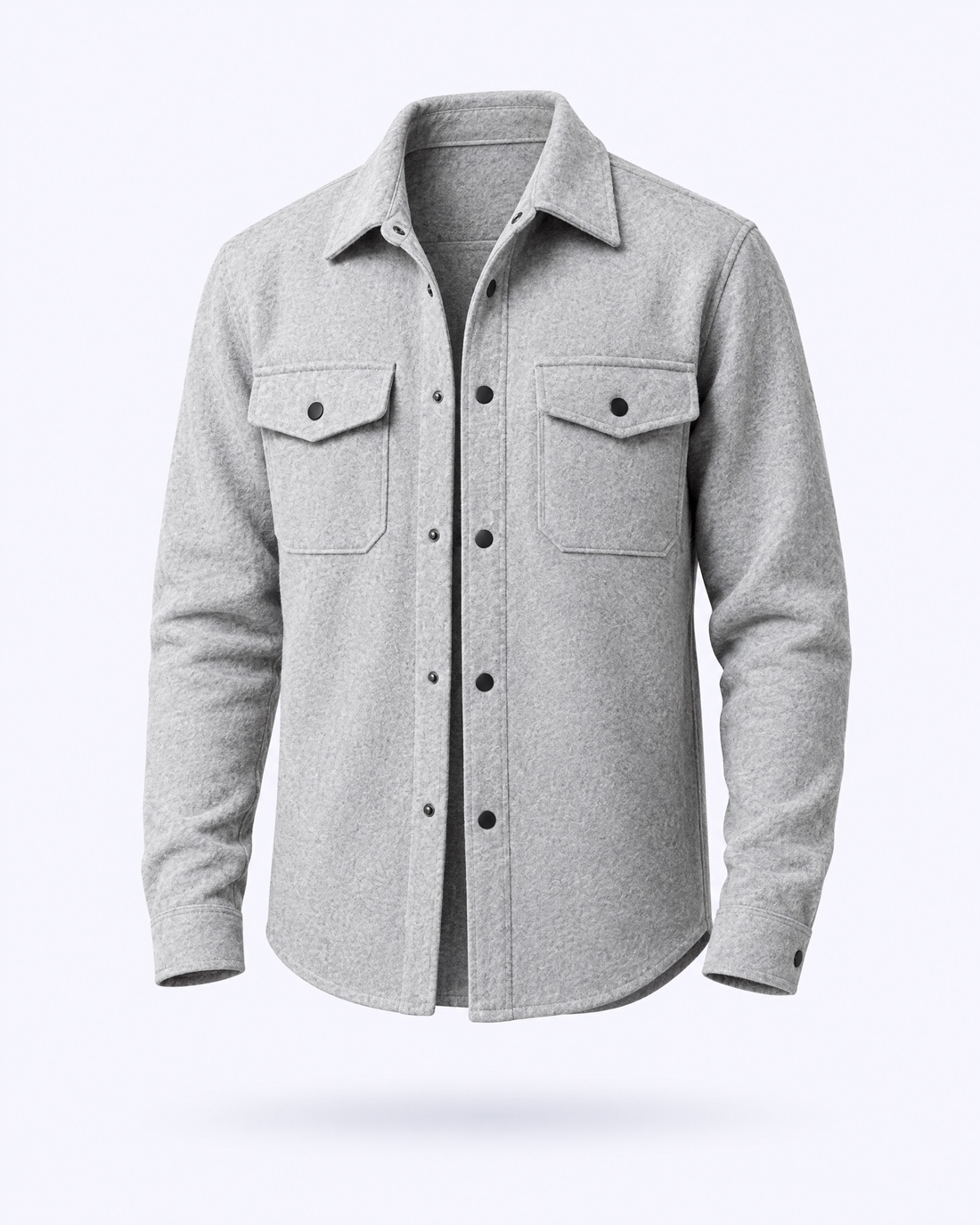 Brushed Wool-Blend Overshirt in light grey