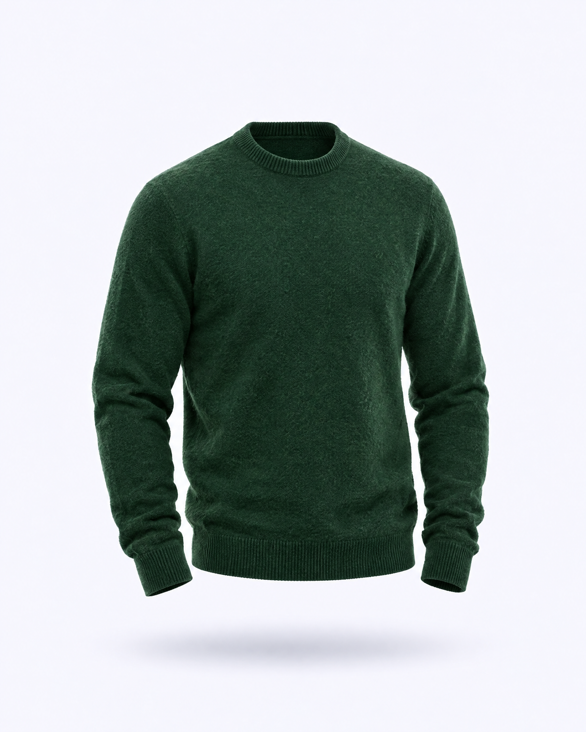 Merino crew neck jumper in green