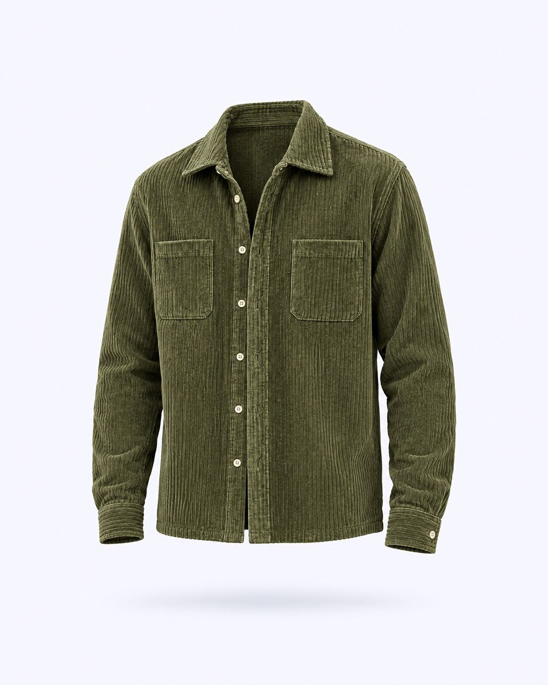 Corduroy Overshirt in olive