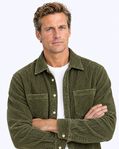 Corduroy Overshirt in olive