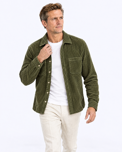Corduroy Overshirt in olive