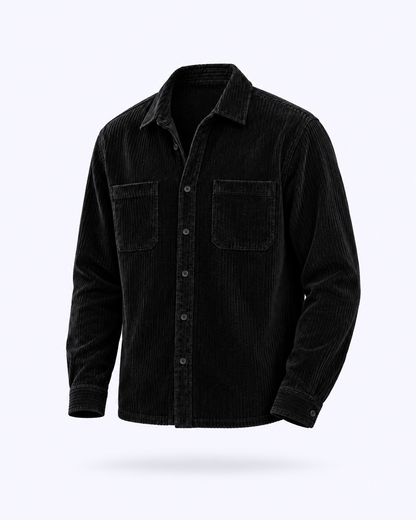 Corduroy Overshirt in black