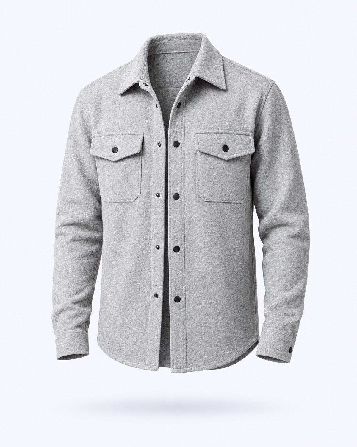 Brushed Wool-Blend Overshirt in light grey