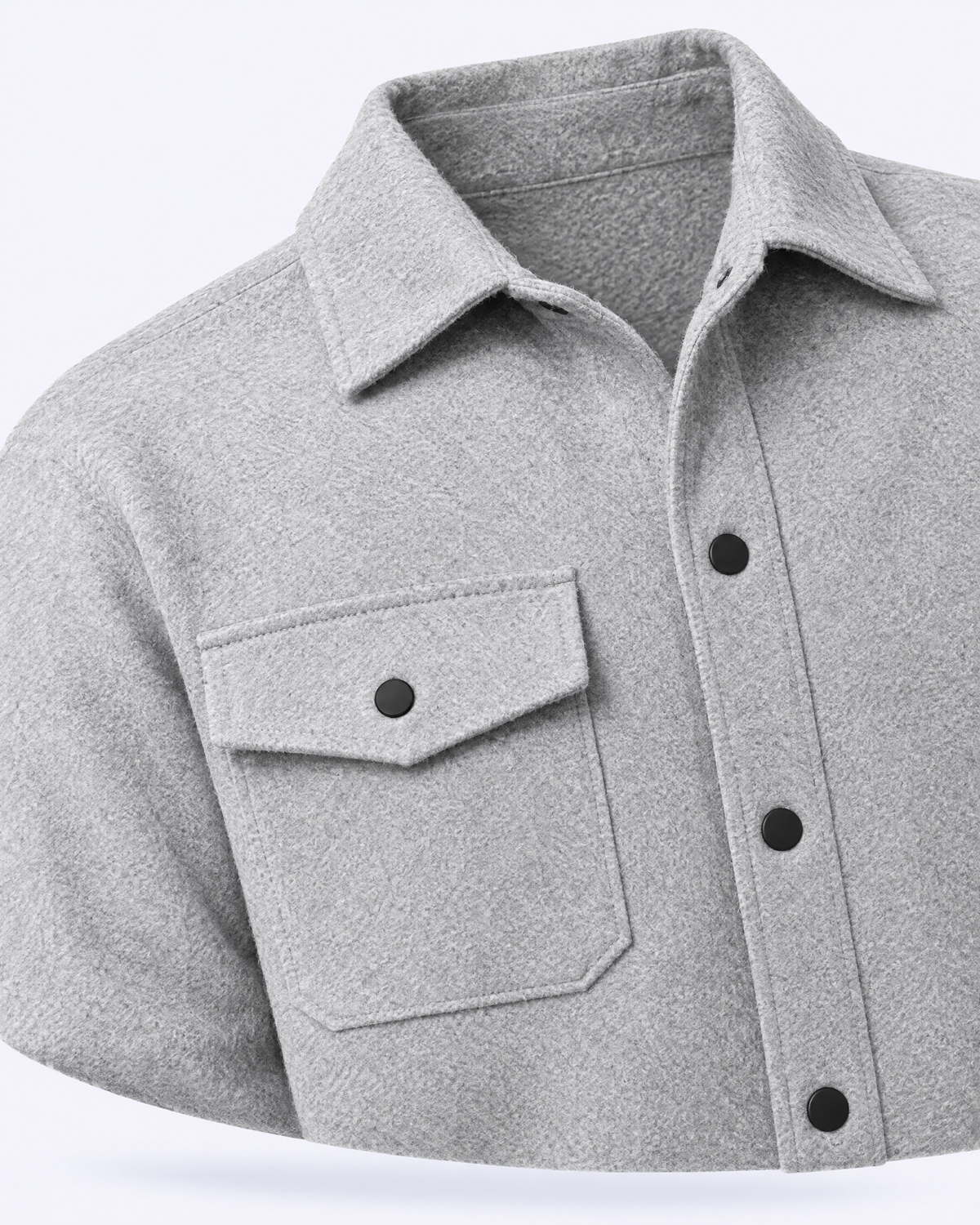 Brushed Wool-Blend Overshirt in light grey