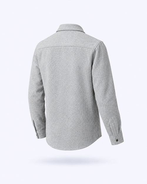 Brushed Wool-Blend Overshirt in light grey